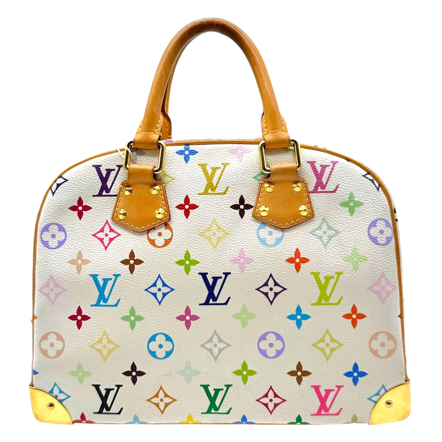 Louis Vuitton Trouville Handbag White Multicolor Murakami