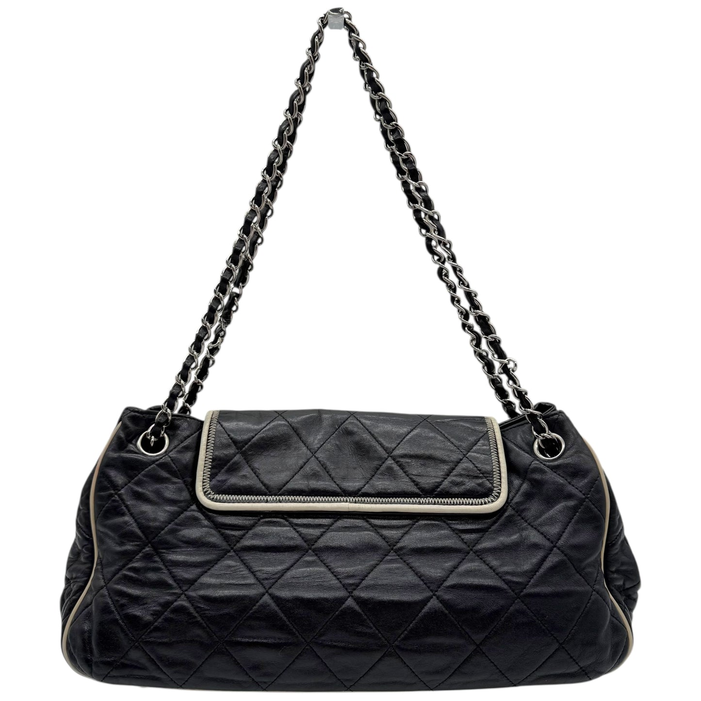 Chanel Black Matelasse Large East West Accordion Flap Bag 2006-08 - Outfit Repeater