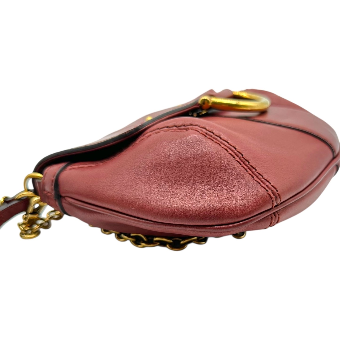 Gucci Burgundy Leather Fur & Bamboo Tassel Crossbody Bag