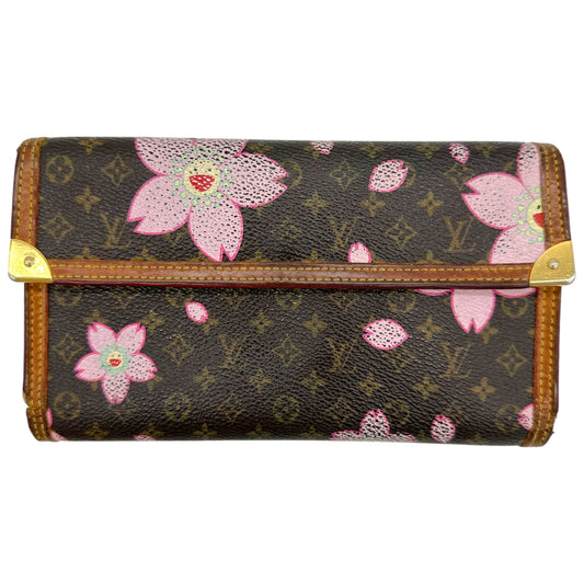 Louis Vuitton Long Wallet Brown Monogram Cherry Blossom