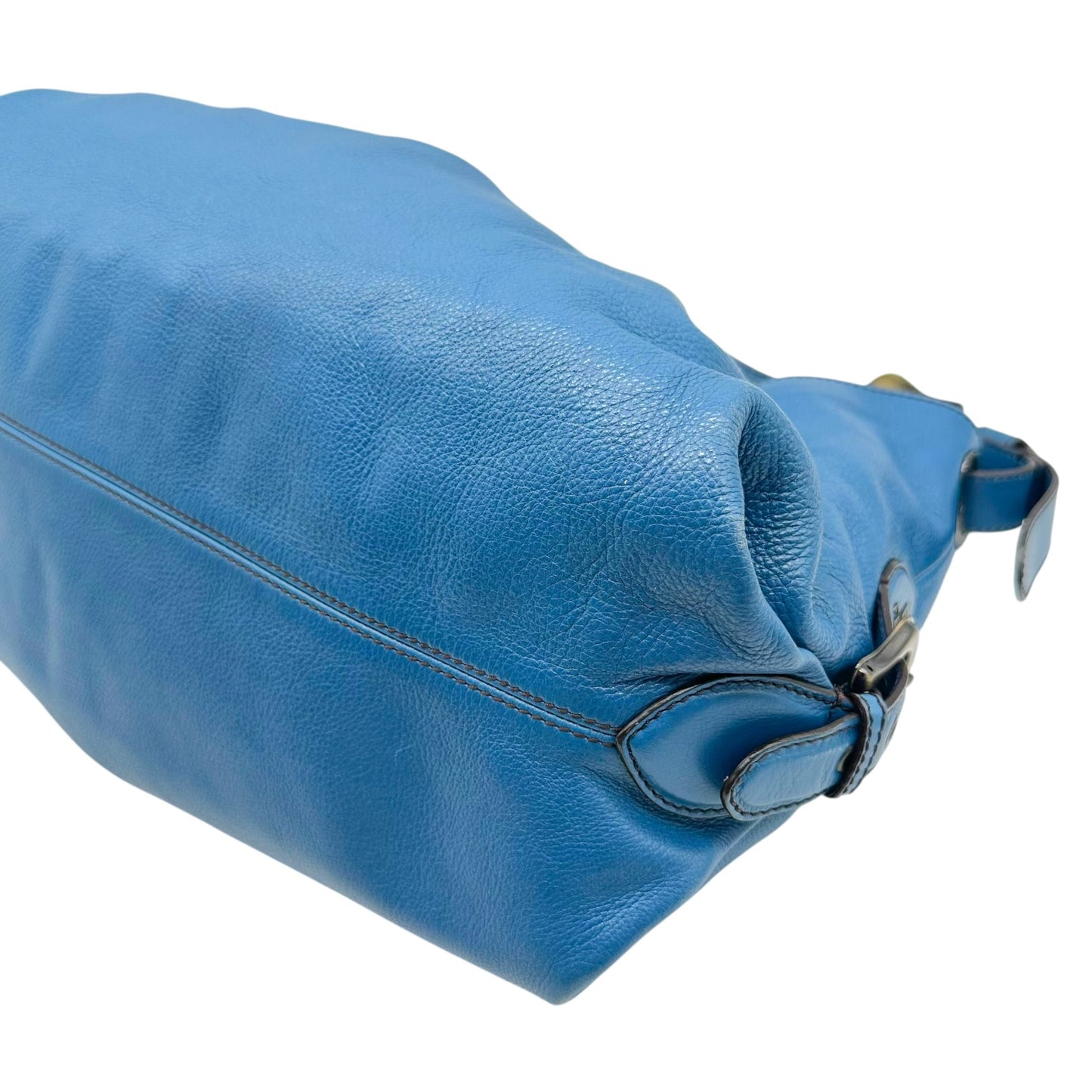 Fendi Blue Leather Borsa Hobo Doctors Bag