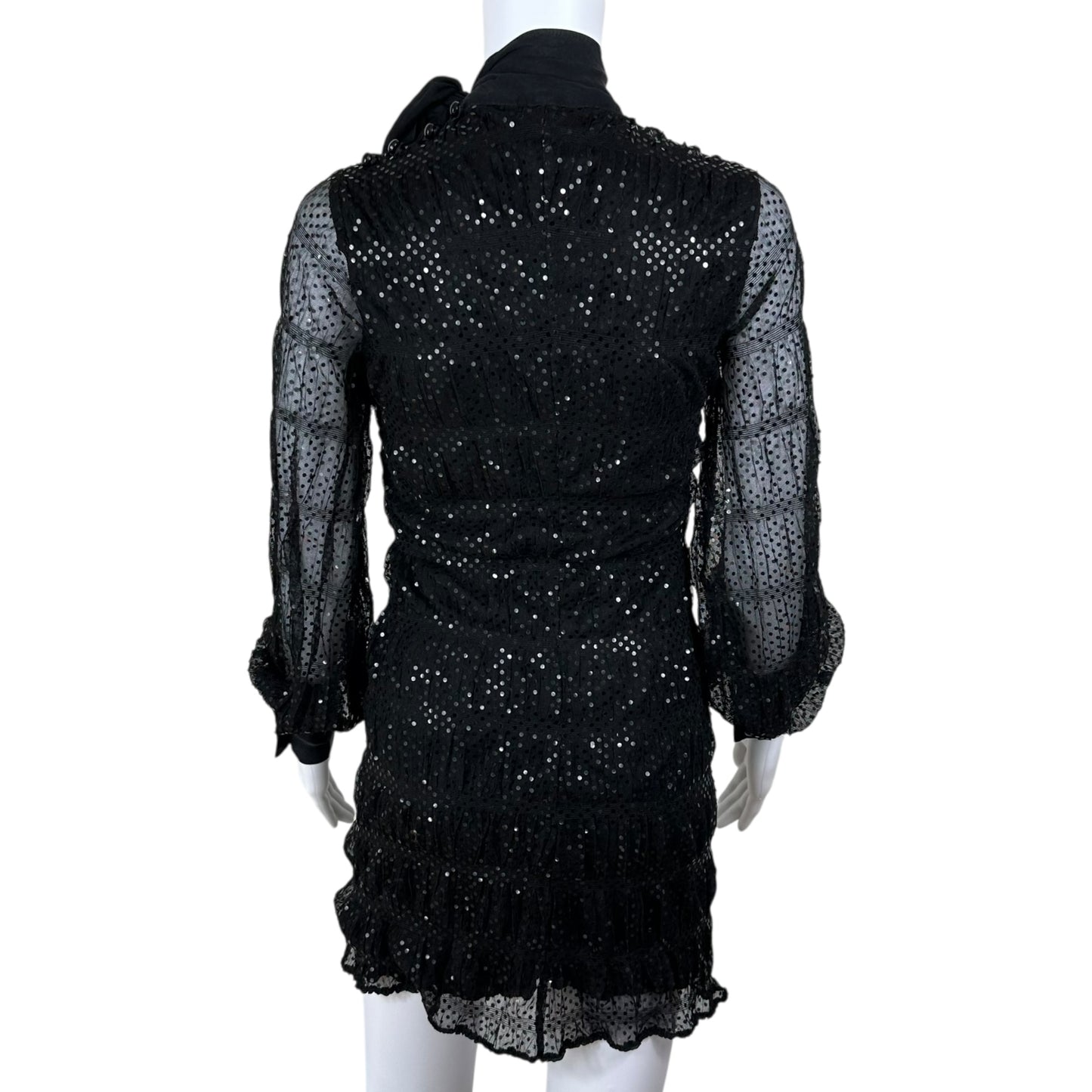 D&G Dolce & Gabbana Black Sequin Embellished Tulle Mini Dress - Outfit Repeater