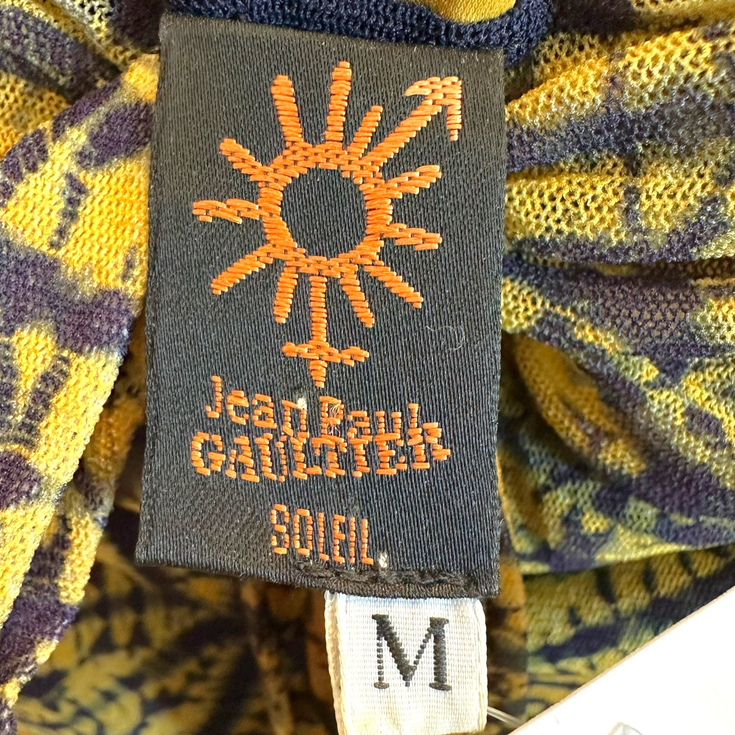 Jean Paul Gaultier Halter Maxi Dress Navy Yellow Tie Dye