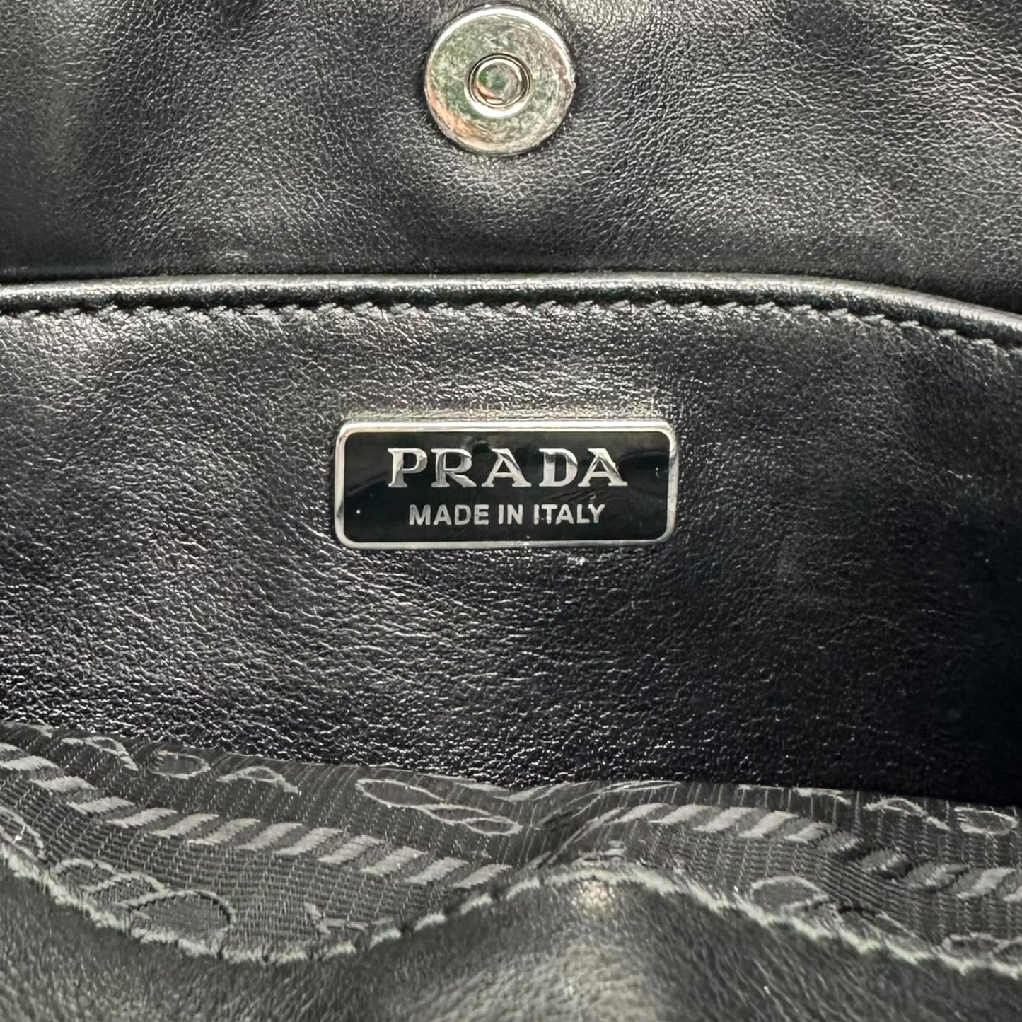 Prada Black & Pink Maglia Jacquard Knit Cleo Bag