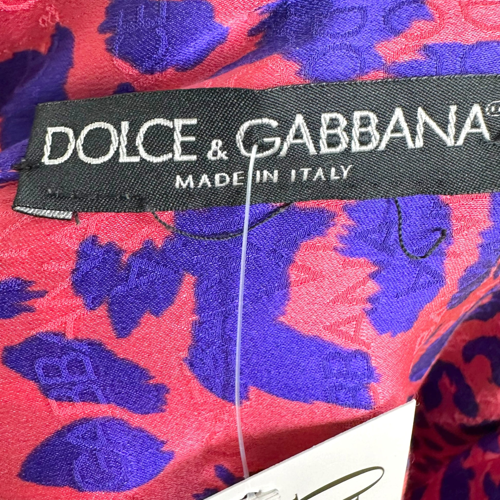 Dolce & Gabbana Silk Blouse Pink Purple Leopard Print