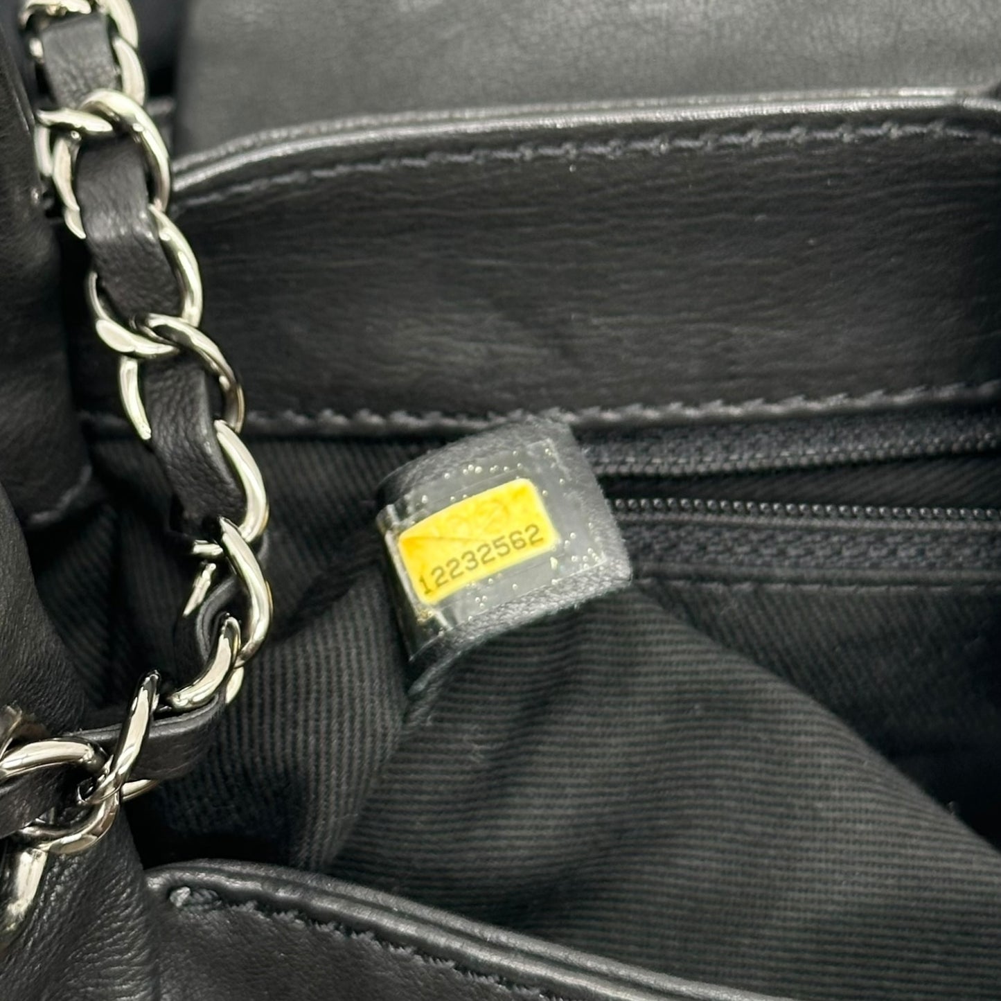 Chanel Black Calfskin Surpique Accordion Shoulder Bag