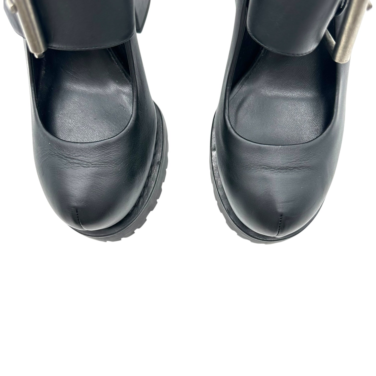 Moschino Black Leather Platform Mary Jane Heels - Outfit Repeater