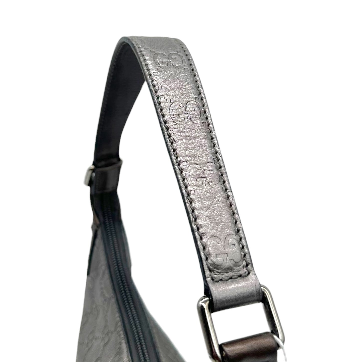 Gucci Metallic Silver Guccissima Shoulder Bag