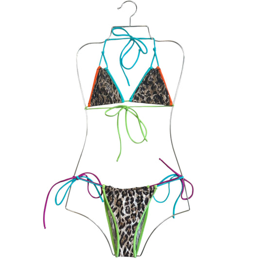 Dolce & Gabbana Beachwear Multicolor Leopard Print Bikini