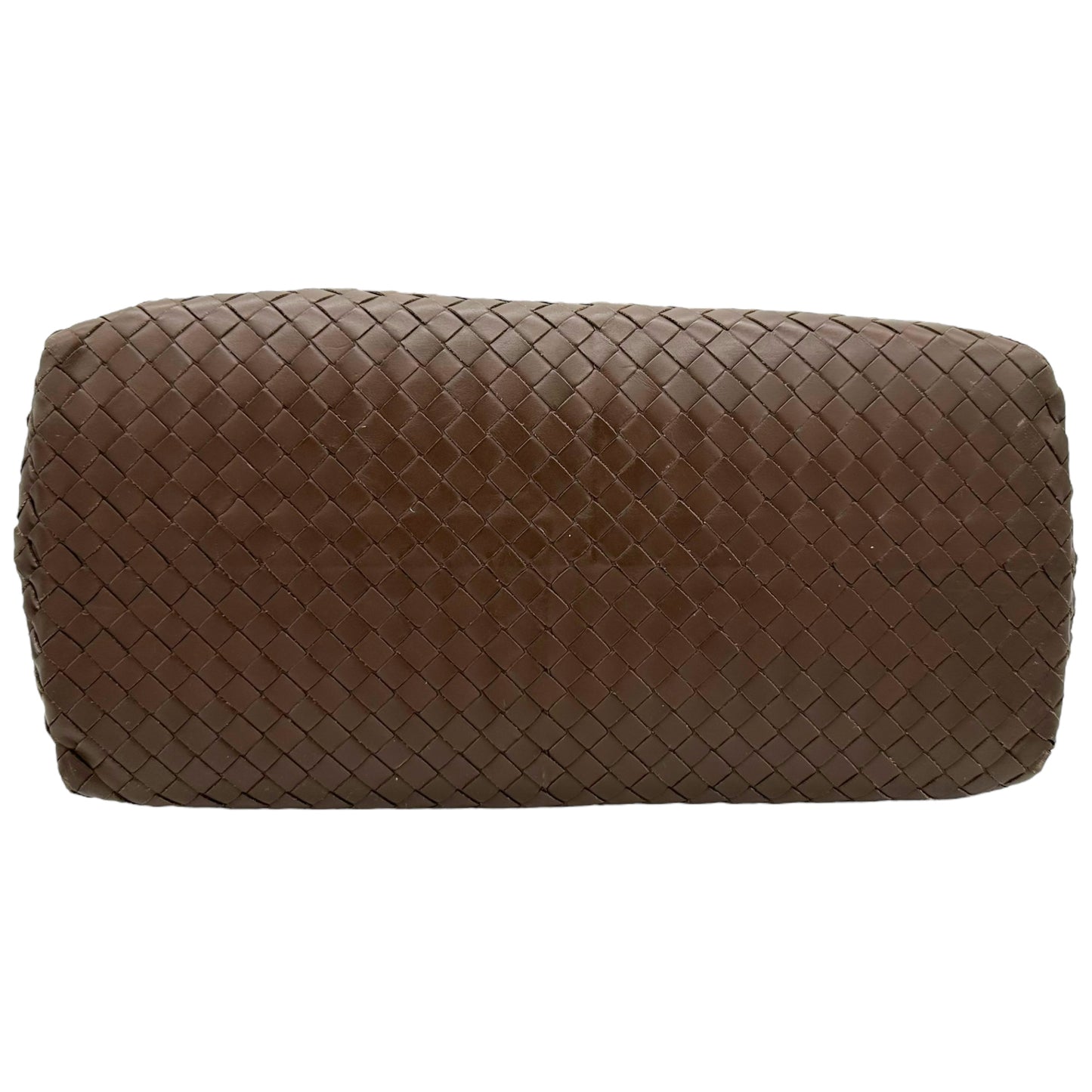 Bottega Veneta Brown Intrecciato Woven Leather Boston Bag