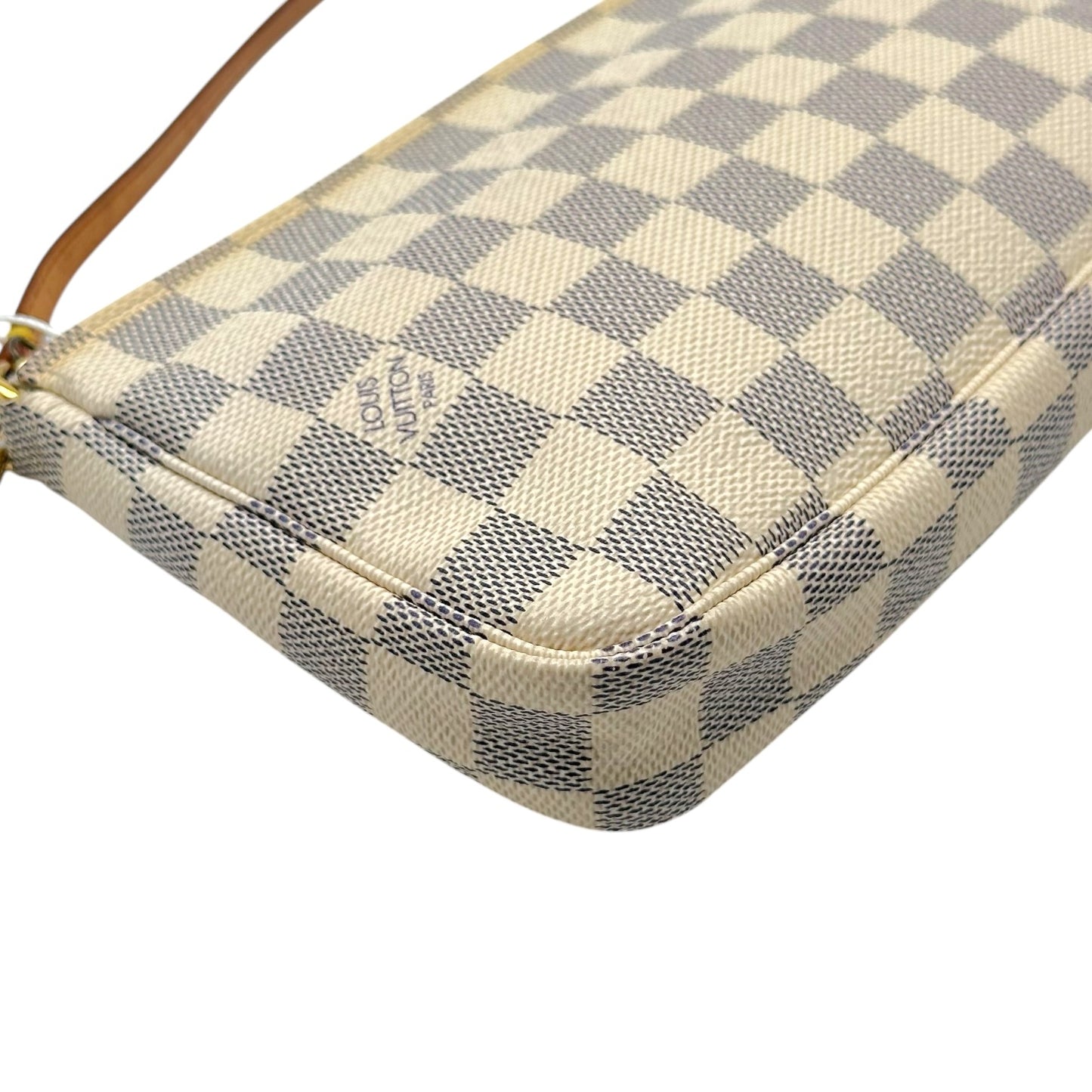 Louis Vuitton Pochette Bag White Damier Azur Coated Canvas