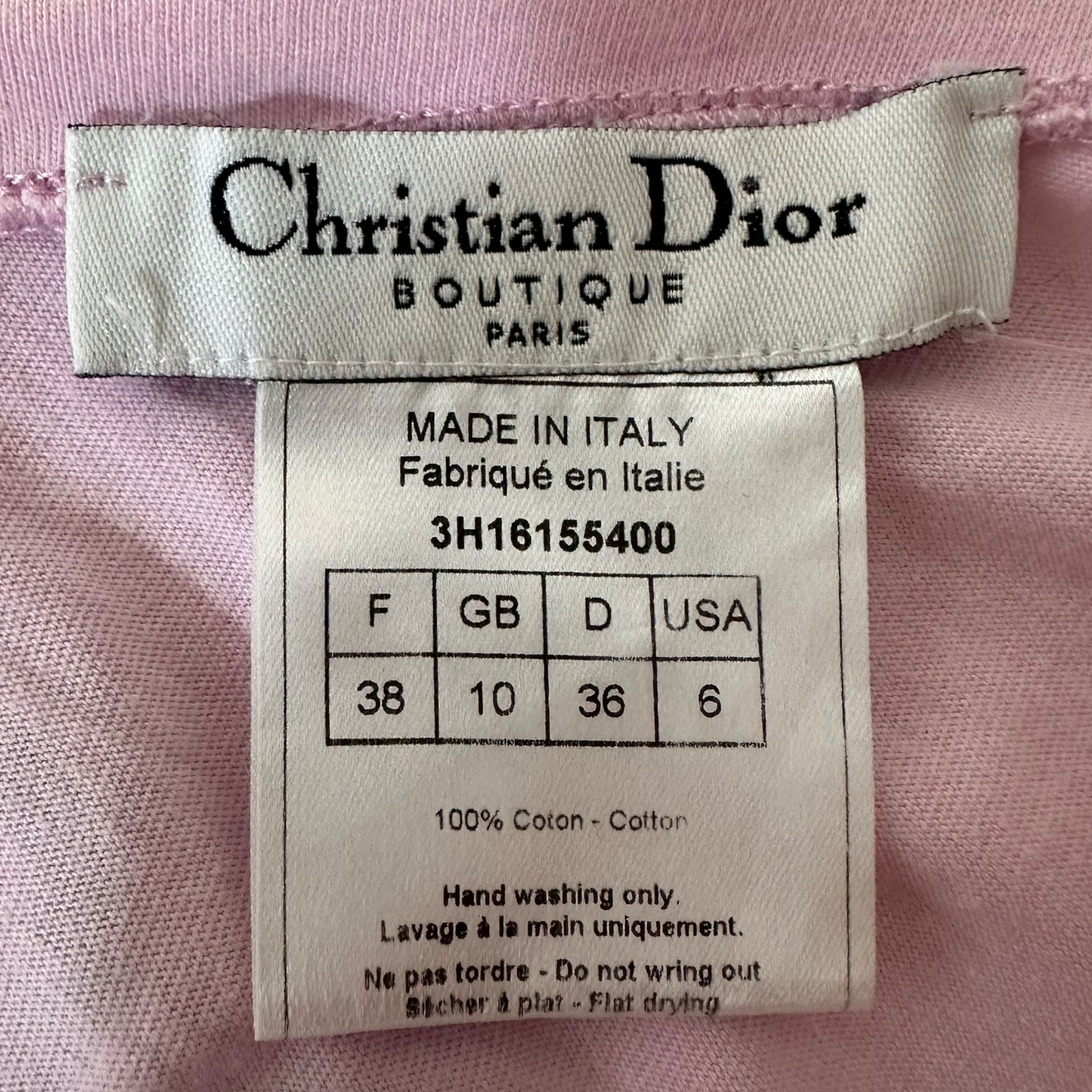 Christian Dior S/S 2003 Pink and Black J'Adore Dior T-Shirt - Outfit Repeater