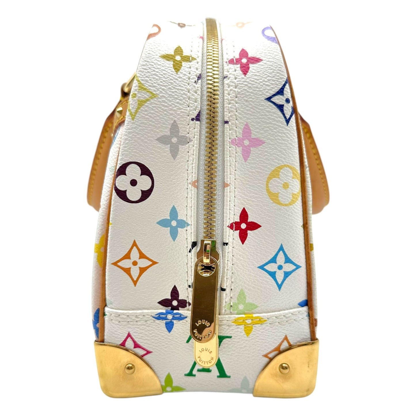 Louis Vuitton Trouville Handbag White Multicolor Canvas