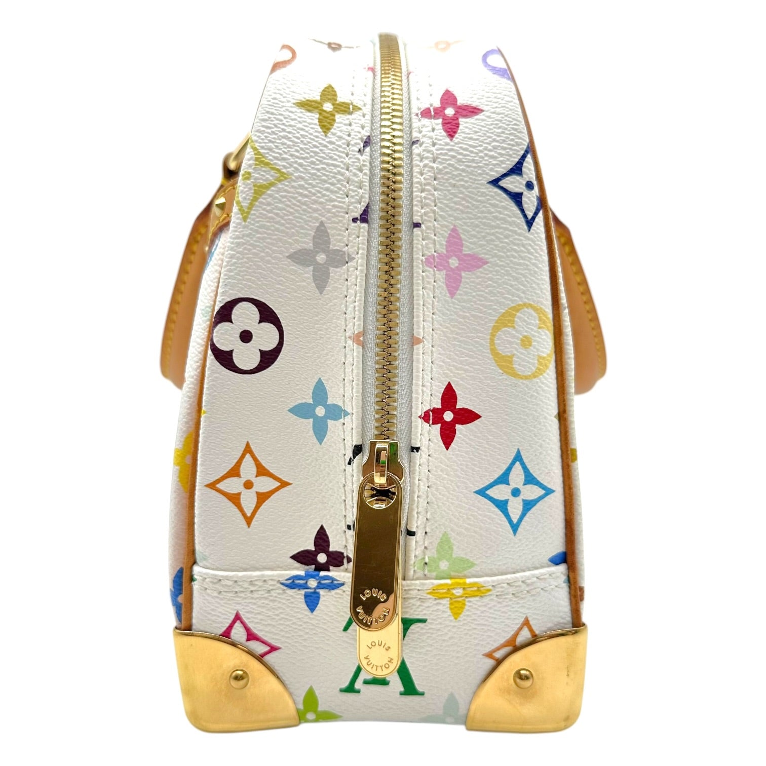 Louis Vuitton Trouville Handbag White Multicolor Canvas