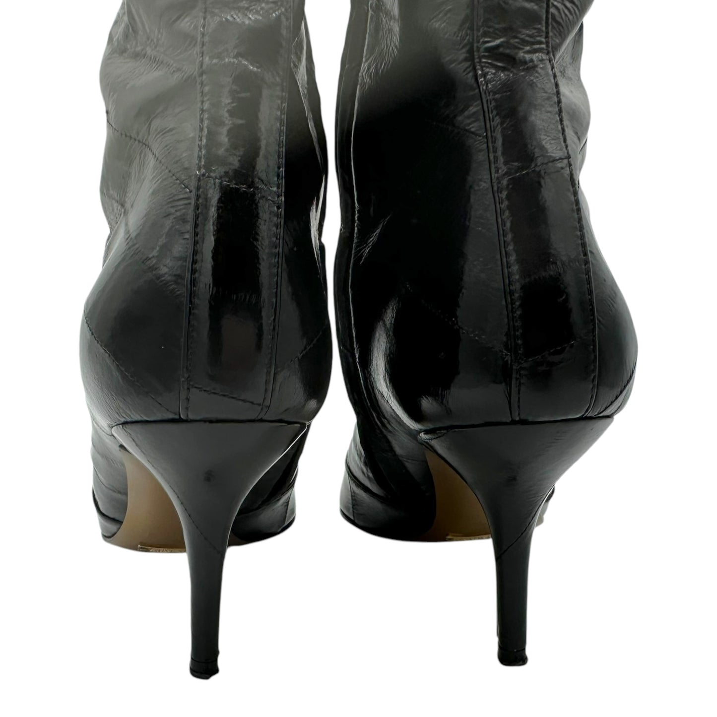 Dolce & Gabbana Black Eel Leather Heeled Boots