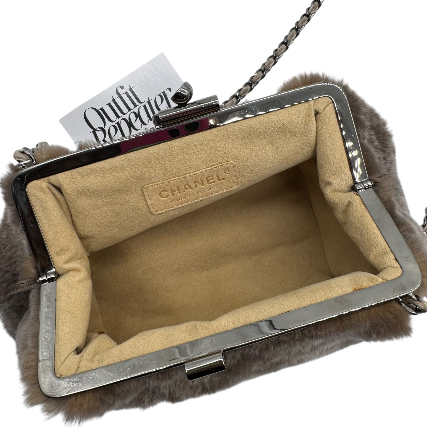 Chanel Brown Rabbit Fur Clutch on Chain Bag 2004-05 - Outfit Repeater