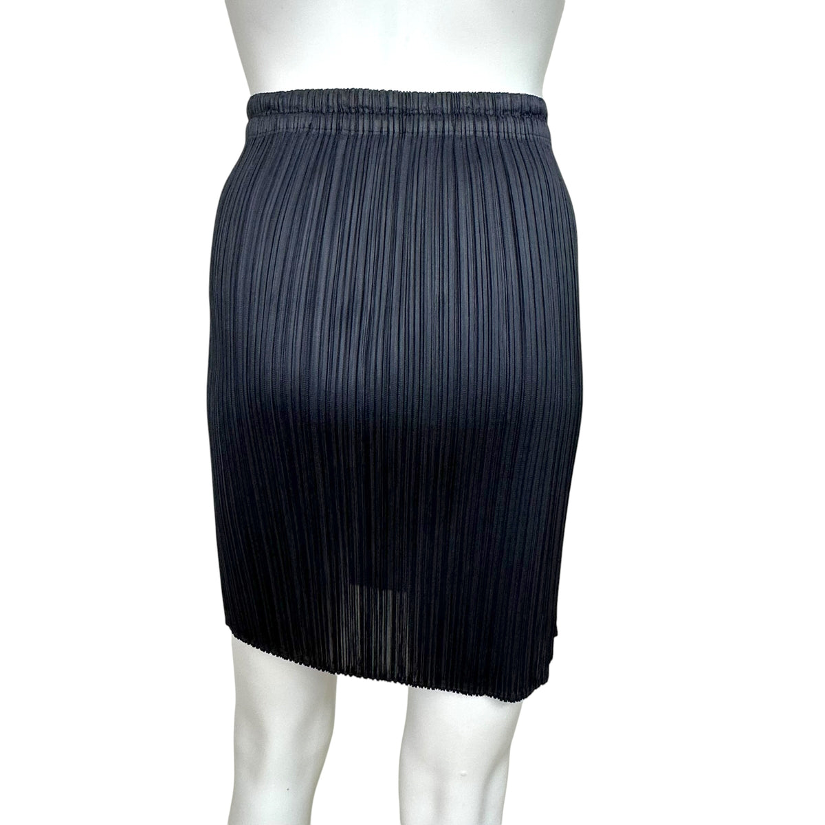 Issey Miyake Pleats Please Navy Pleated Midi Skirt