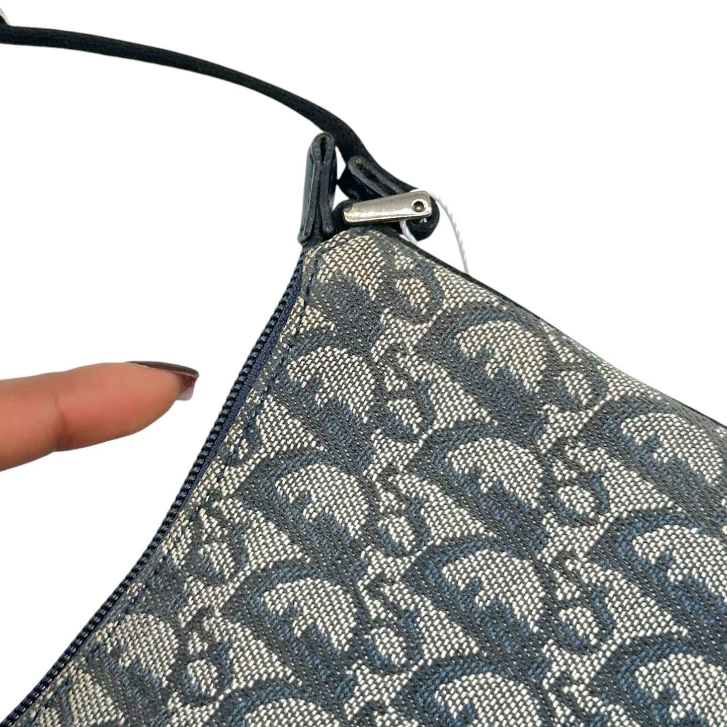 Christian Dior Navy Blue Trotter Monogram Shoulder Pochette Bag