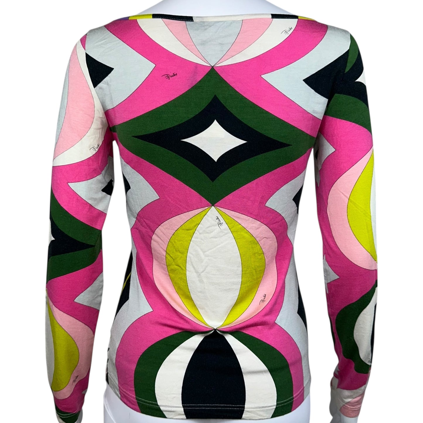 Emilio Pucci Pink & Green Circle Print Longsleeve T-Shirt - Outfit Repeater