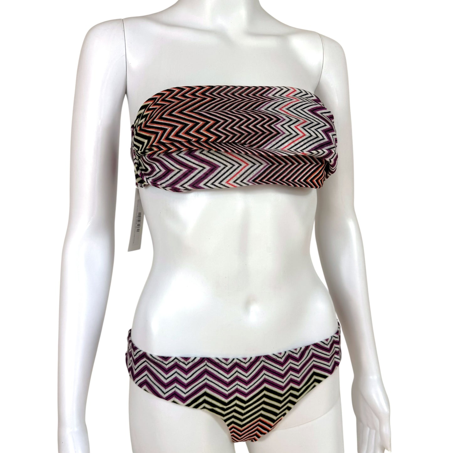 Missoni Mare Multicolor Chevron Knit Bandeau Bikini Set NEW
