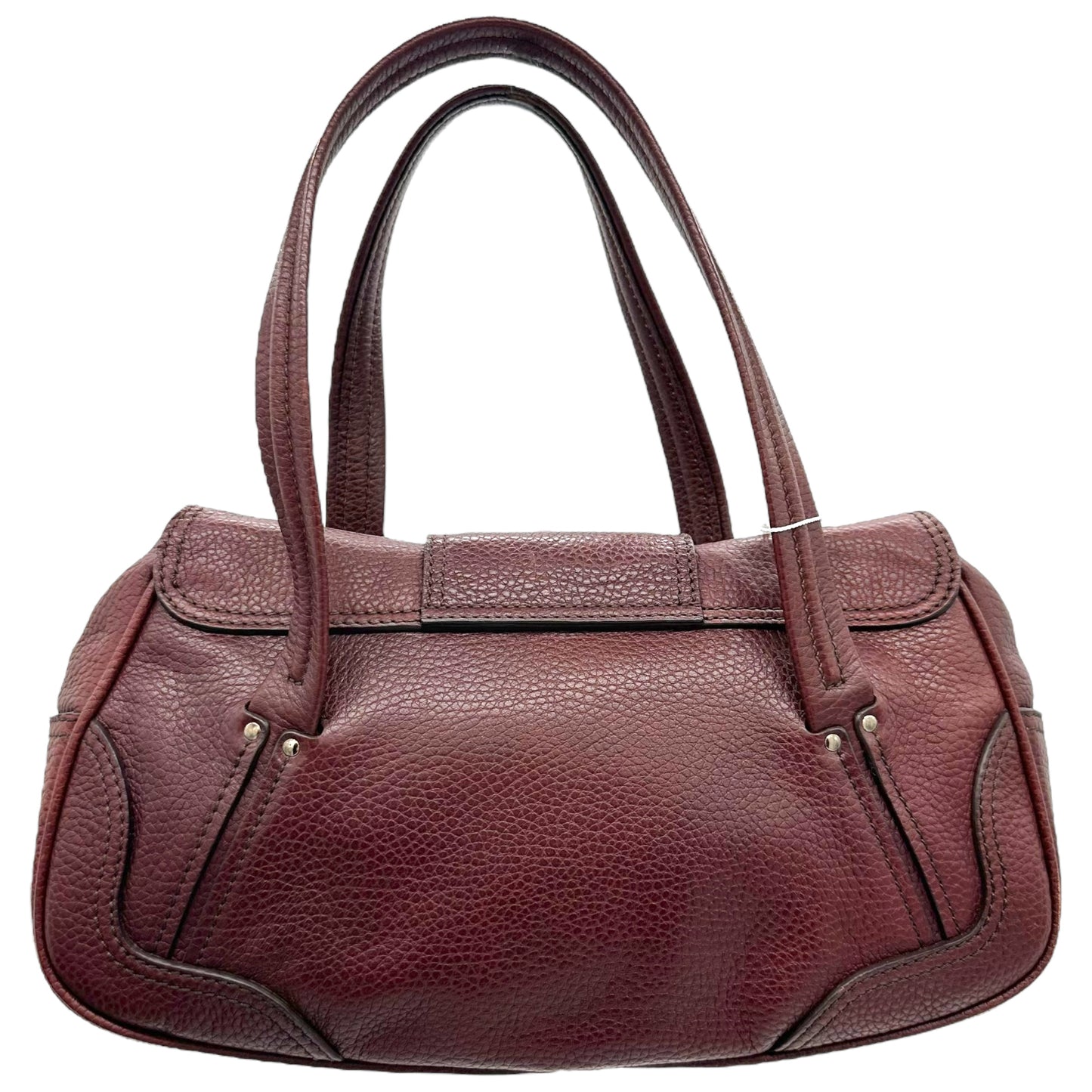 Celine Burgundy Leather Buckle Shoulder Bag - Outfit Repeater