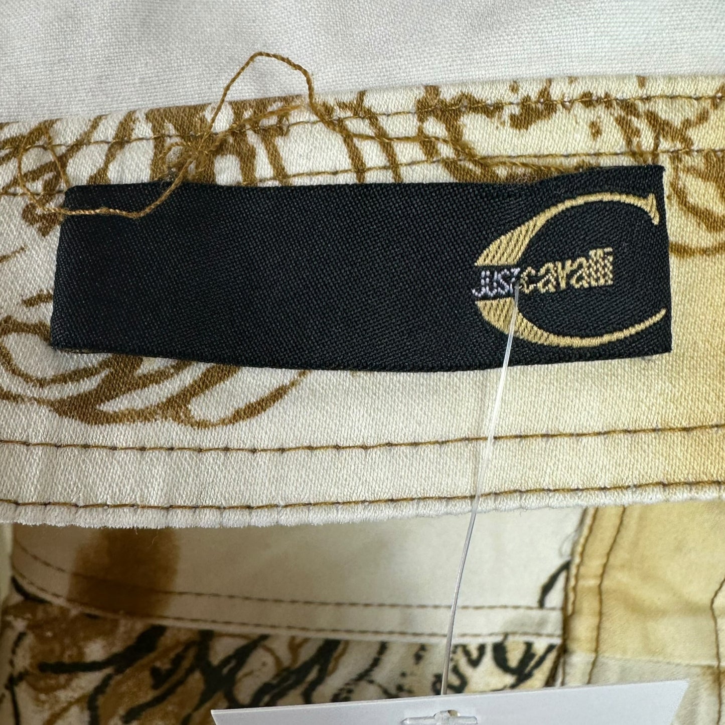 Just Cavalli Roberto Cavalli Beige & Black Floral Printed Jeans & Jacket Set
