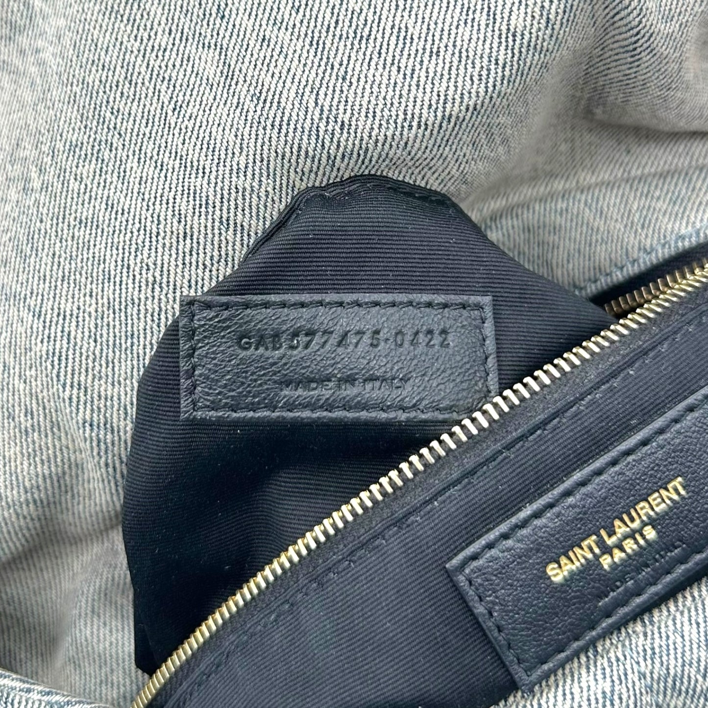 Saint Laurent Paris Medium Denim Puffer Bag