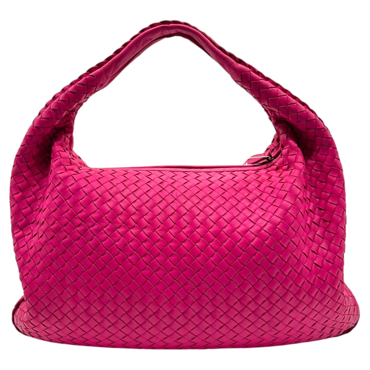 Bottega Veneta Neon Pink Intrecciato Hobo Bag - Outfit Repeater