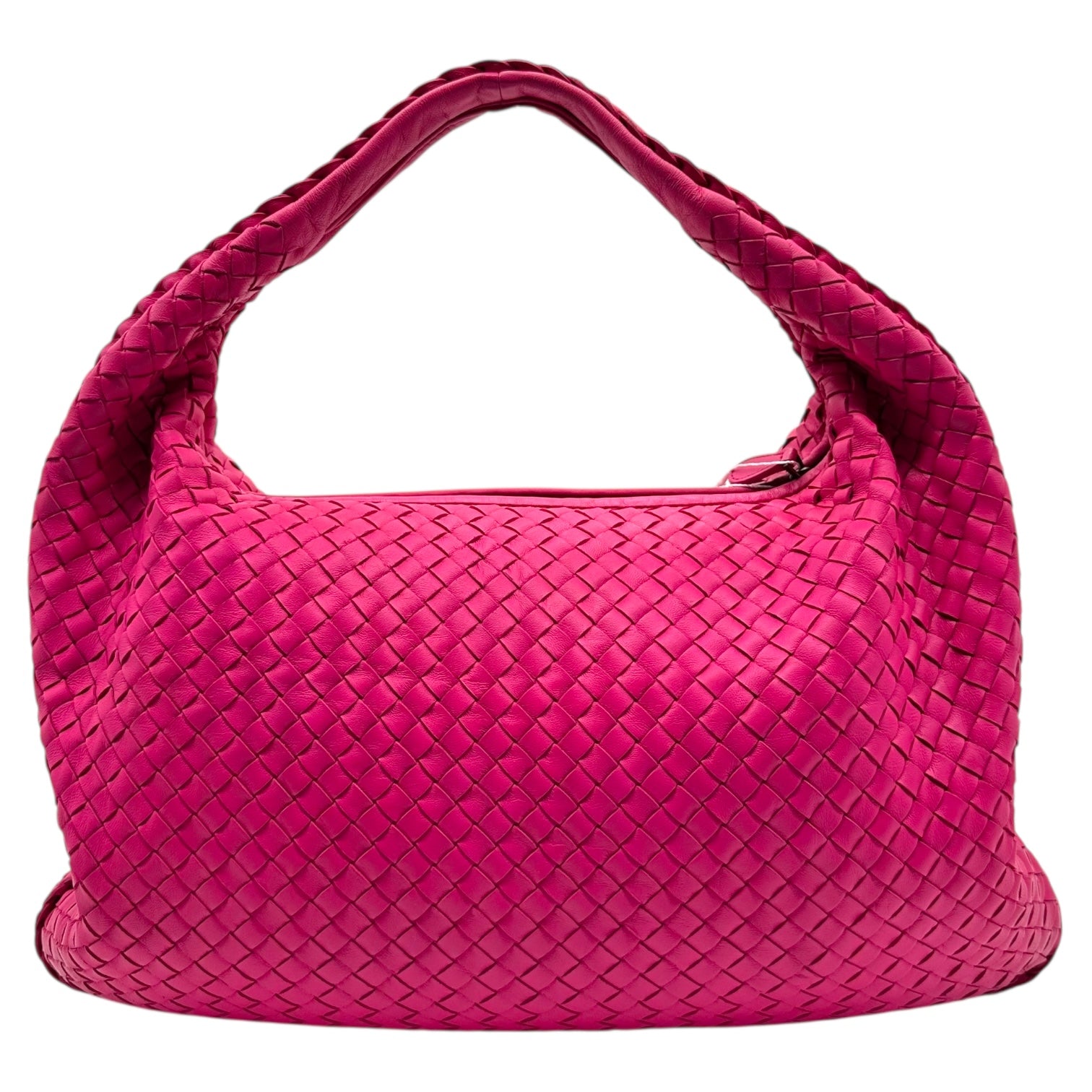 Bottega Veneta Neon Pink Intrecciato Hobo Bag - Outfit Repeater