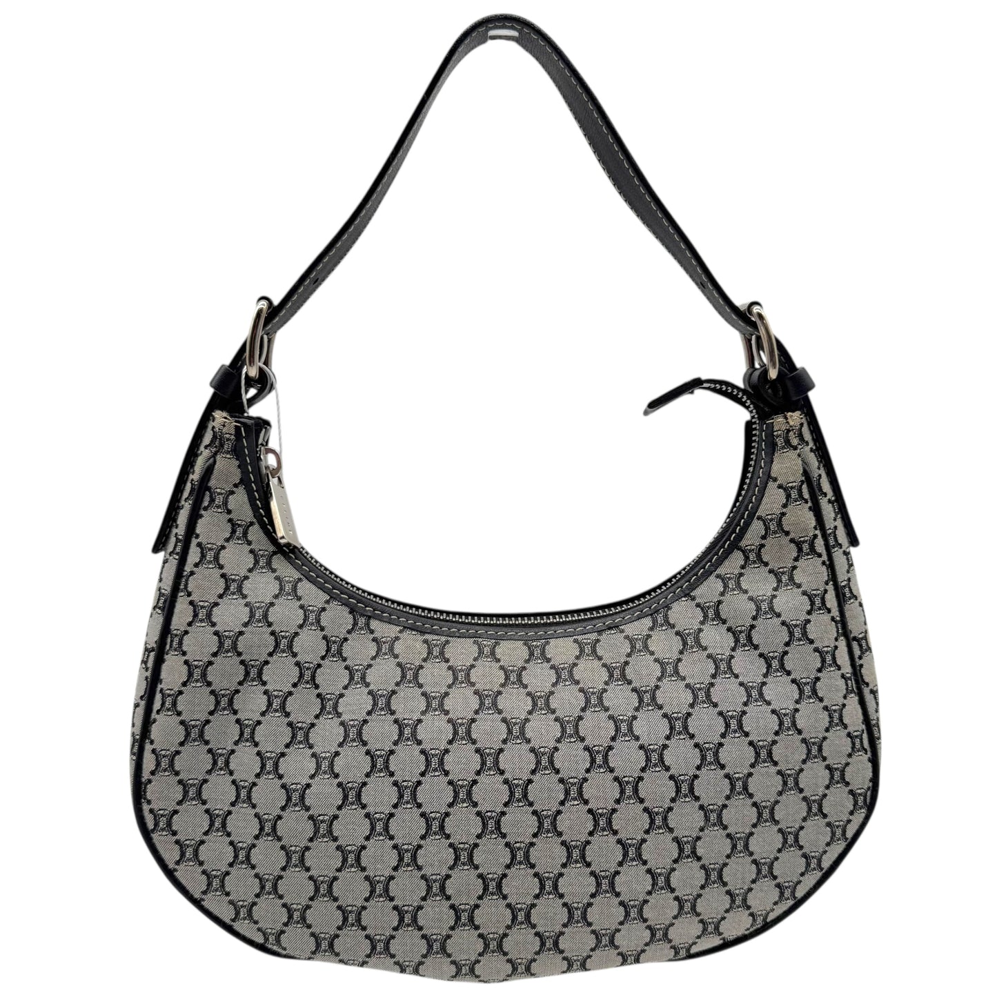 Celine Navy Blue Triomphe Monogram Shoulder Bag