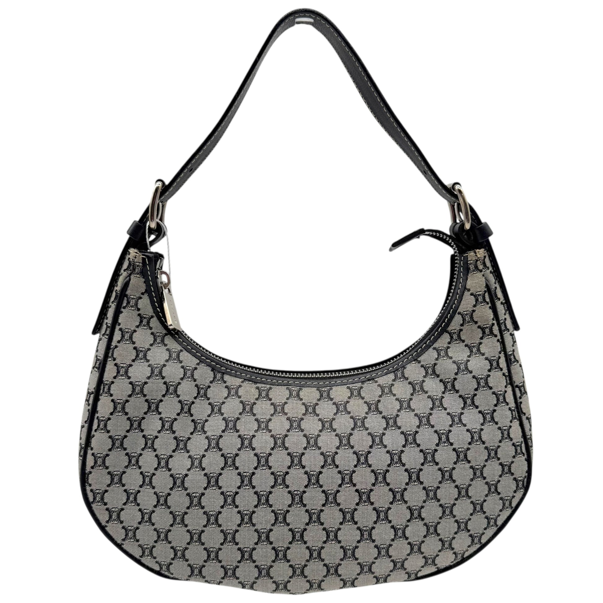 Celine Navy Blue Triomphe Monogram Shoulder Bag