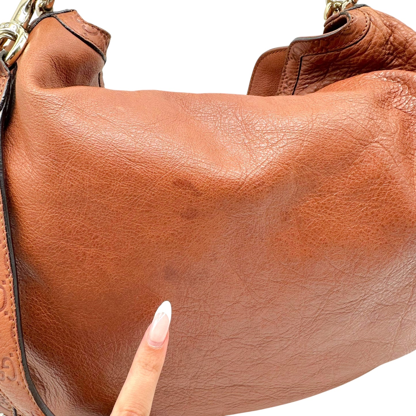 Gucci Brown Leather Guccissima Monogram Indy Bag