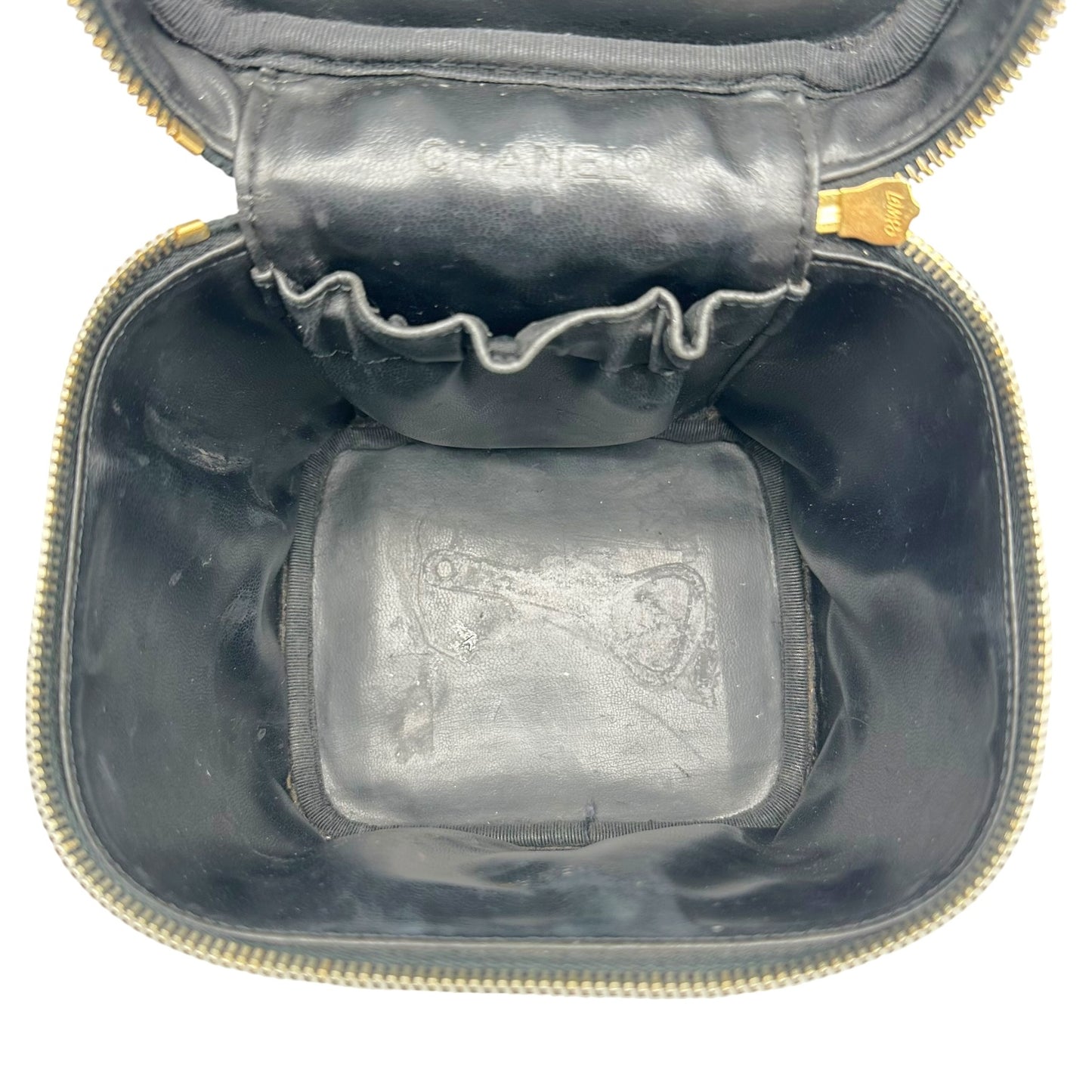 Chanel Black Caviar Leather Vanity Bag