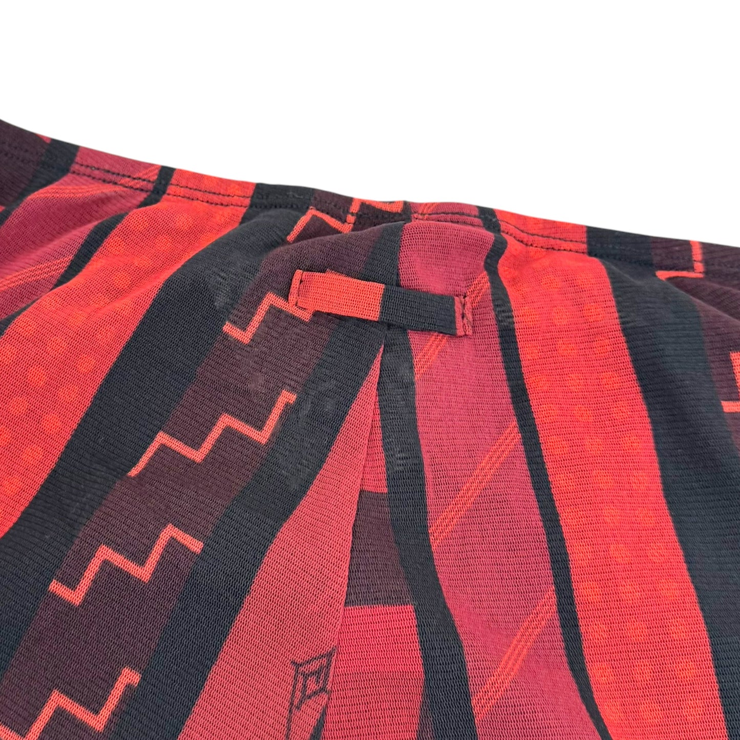 Jean Paul Gaultier JPG Black & Red Printed Mesh Wide-Leg Pants