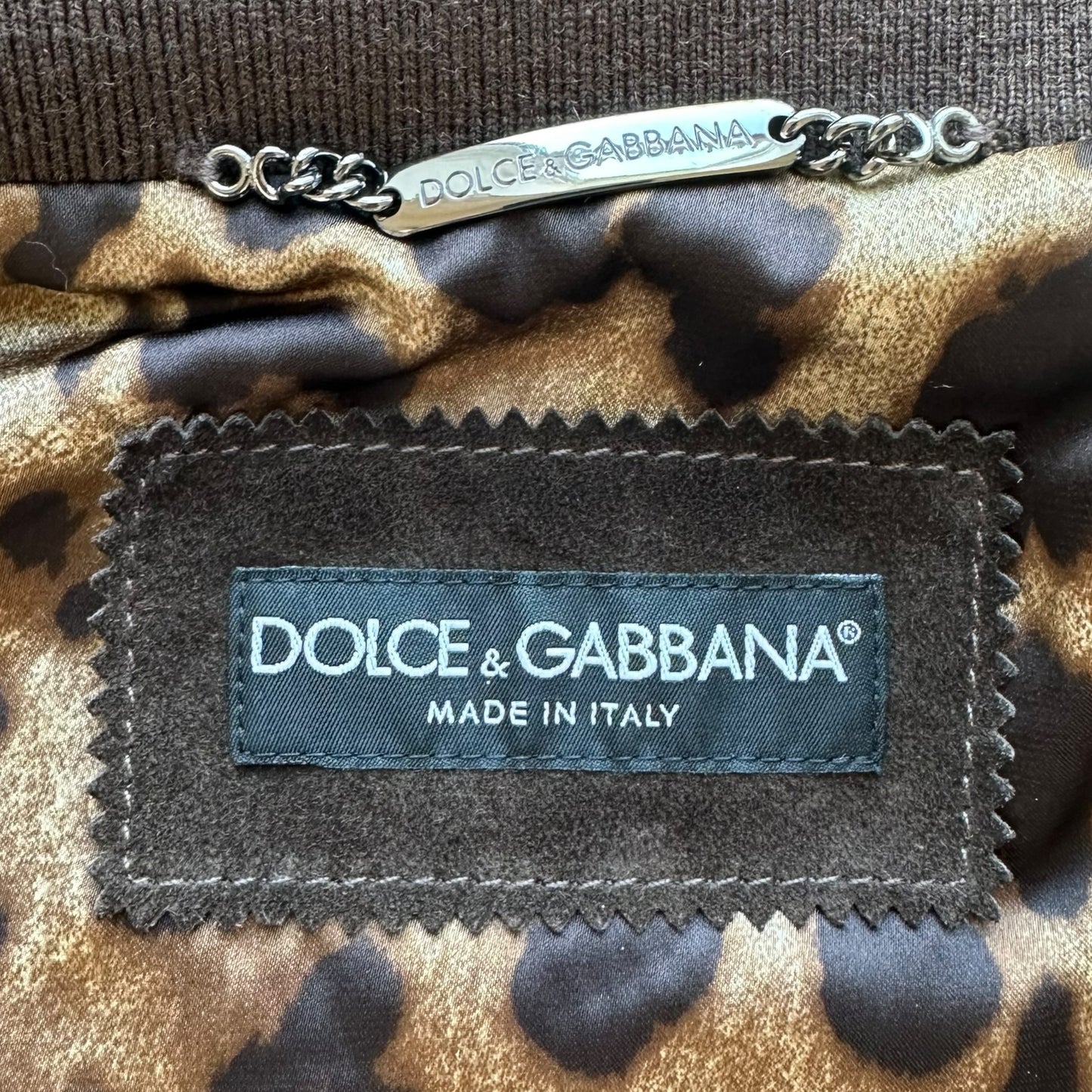 Dolce & Gabbana Brown Suede Bomber Jacket