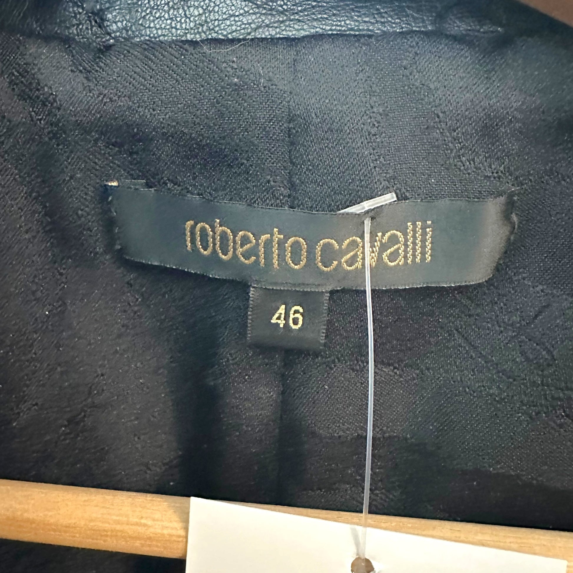 Roberto Cavalli Black Leather Studded Jacket