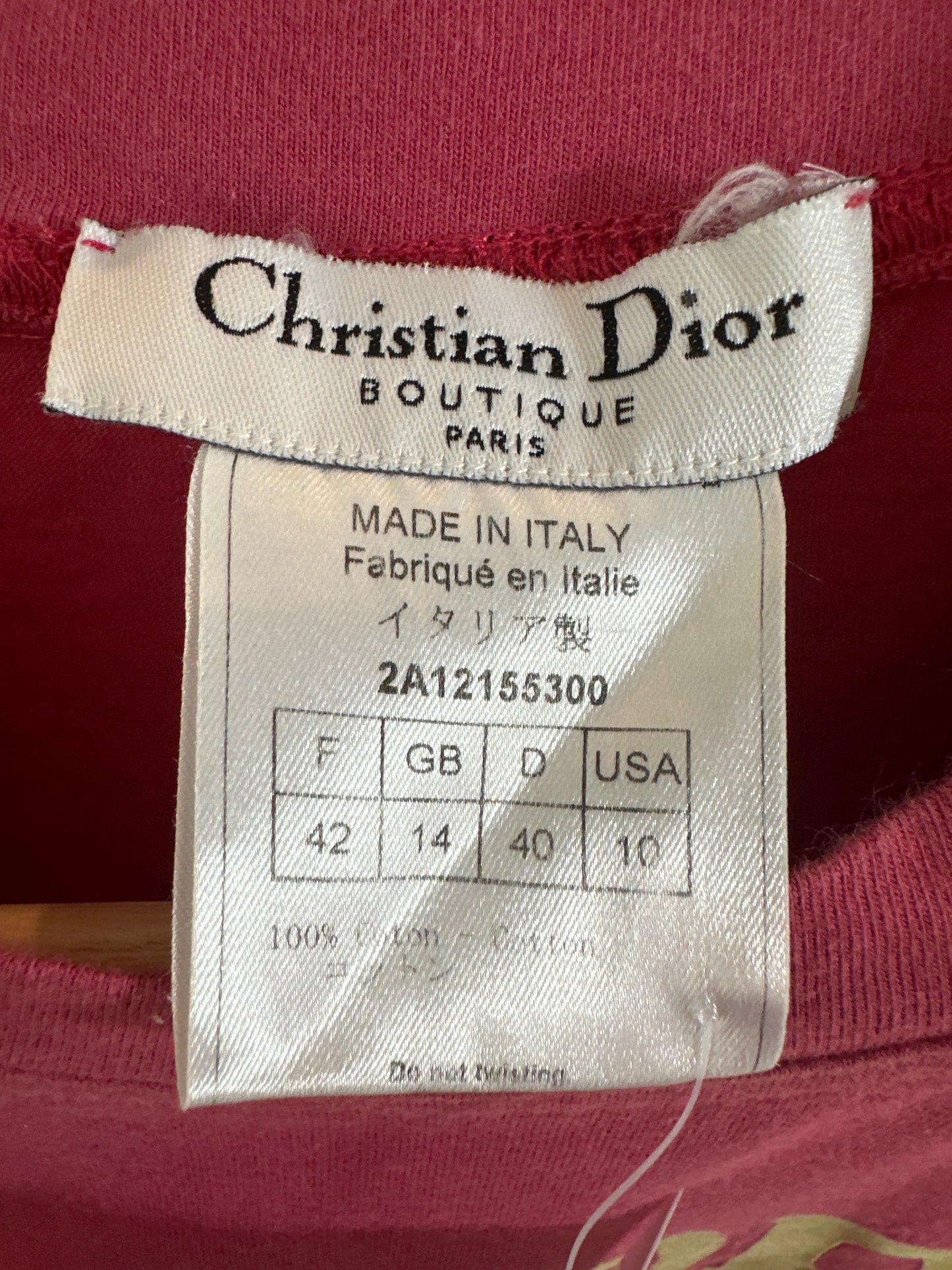 Christian Dior F/W 2002 Pink & Yelow J'Adore Dior Tank
