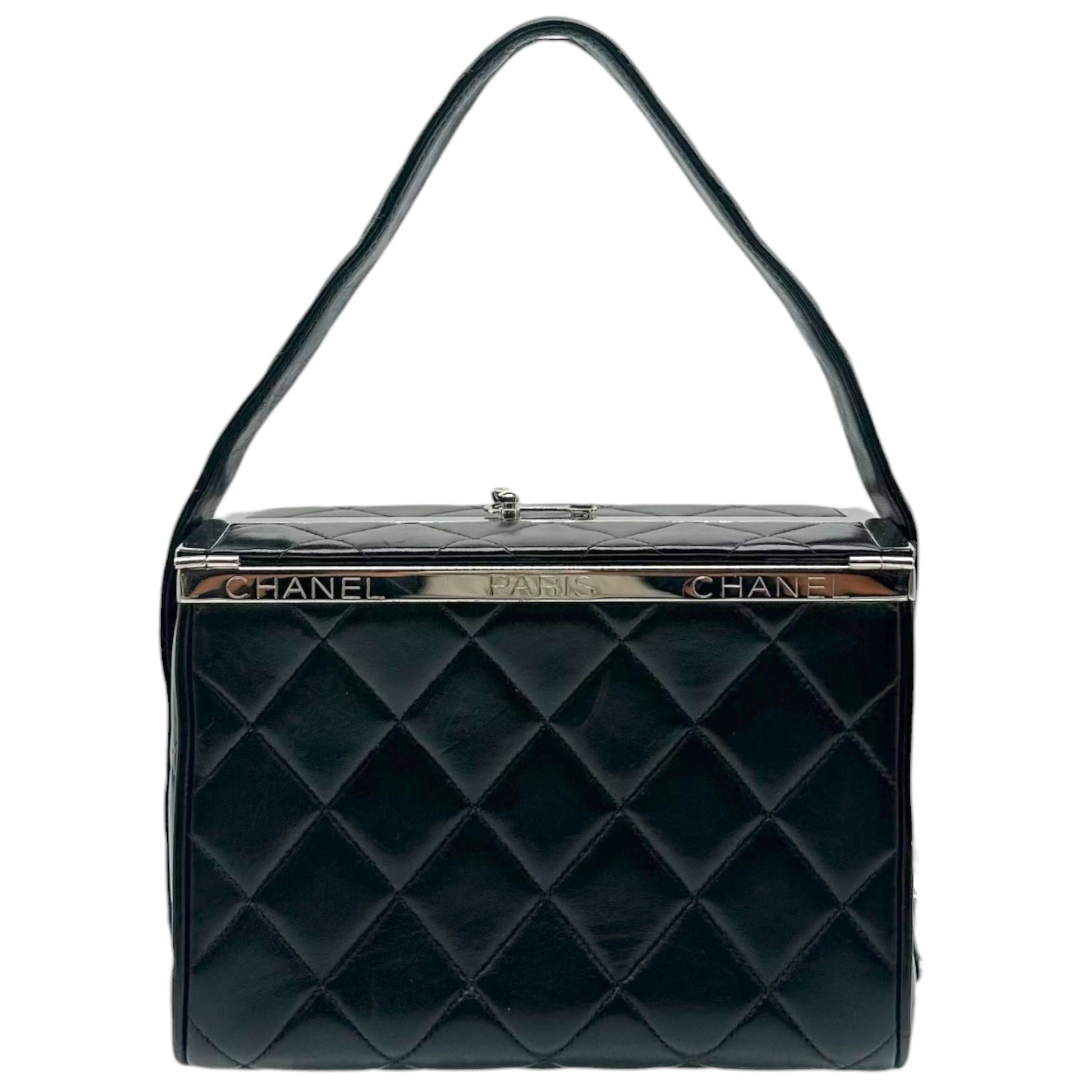 Chanel Black Quilted Lambskin Vanity Box Bag