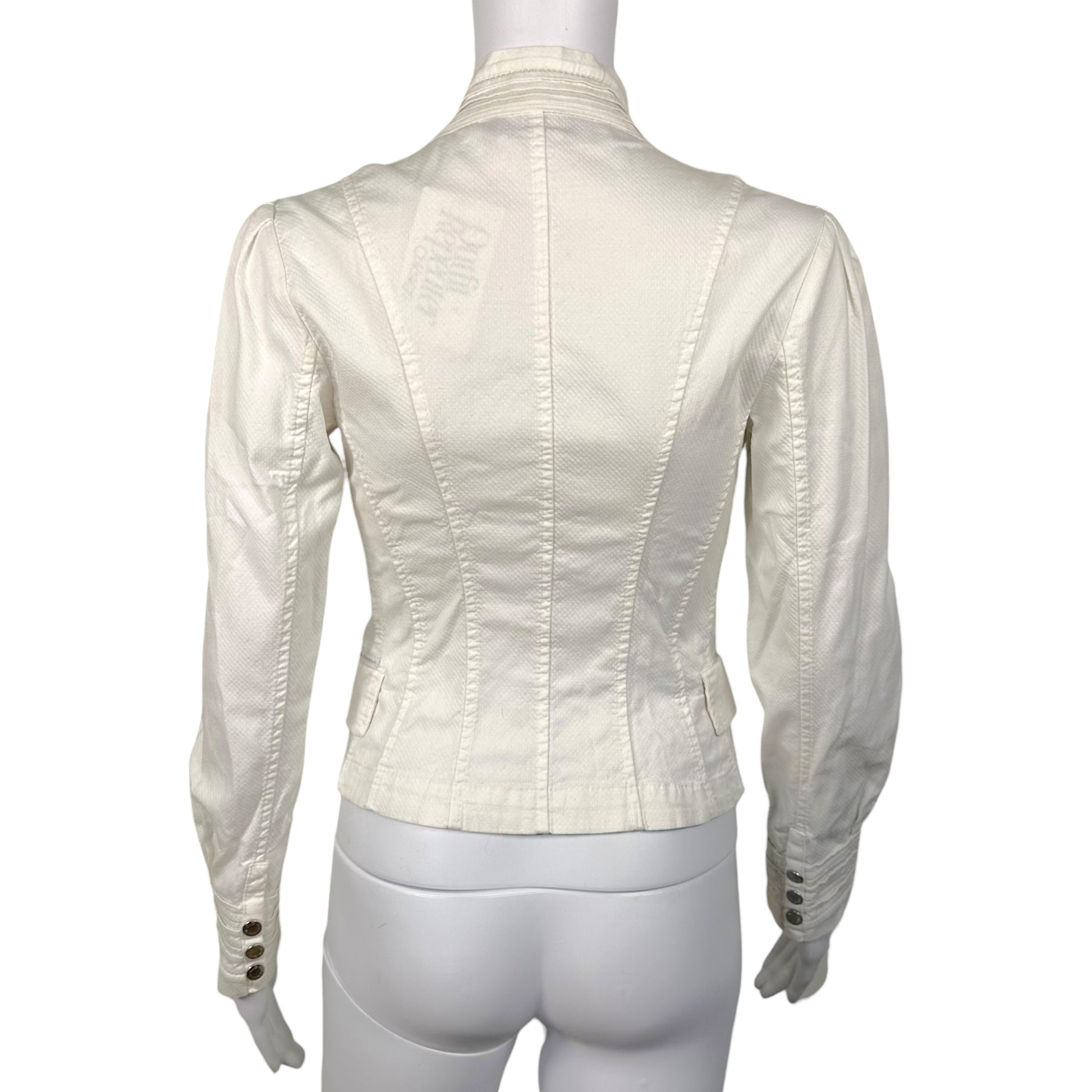 D&G Dolce & Gabbana Vintage White Military Style Button Up Blouse - Outfit Repeater