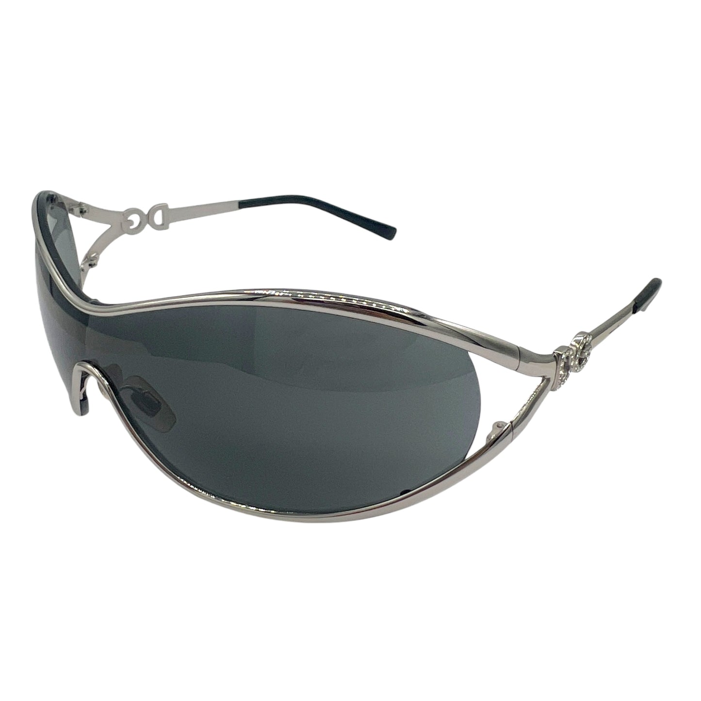 Dolce & Gabbana DG2020-B Crystal Black Shield Sunglasses