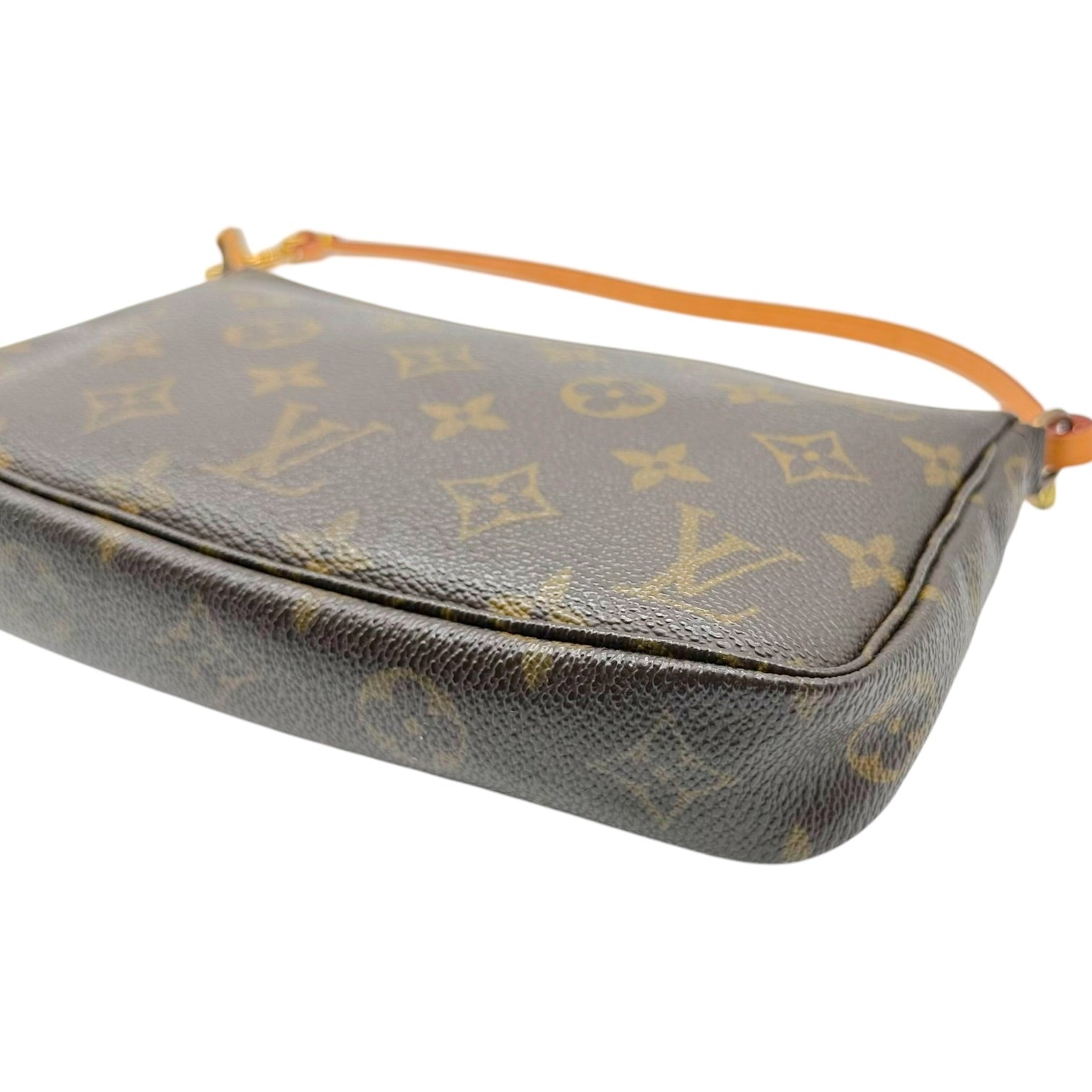 Louis Vuitton Monogram Pochette Bag Brown Tan