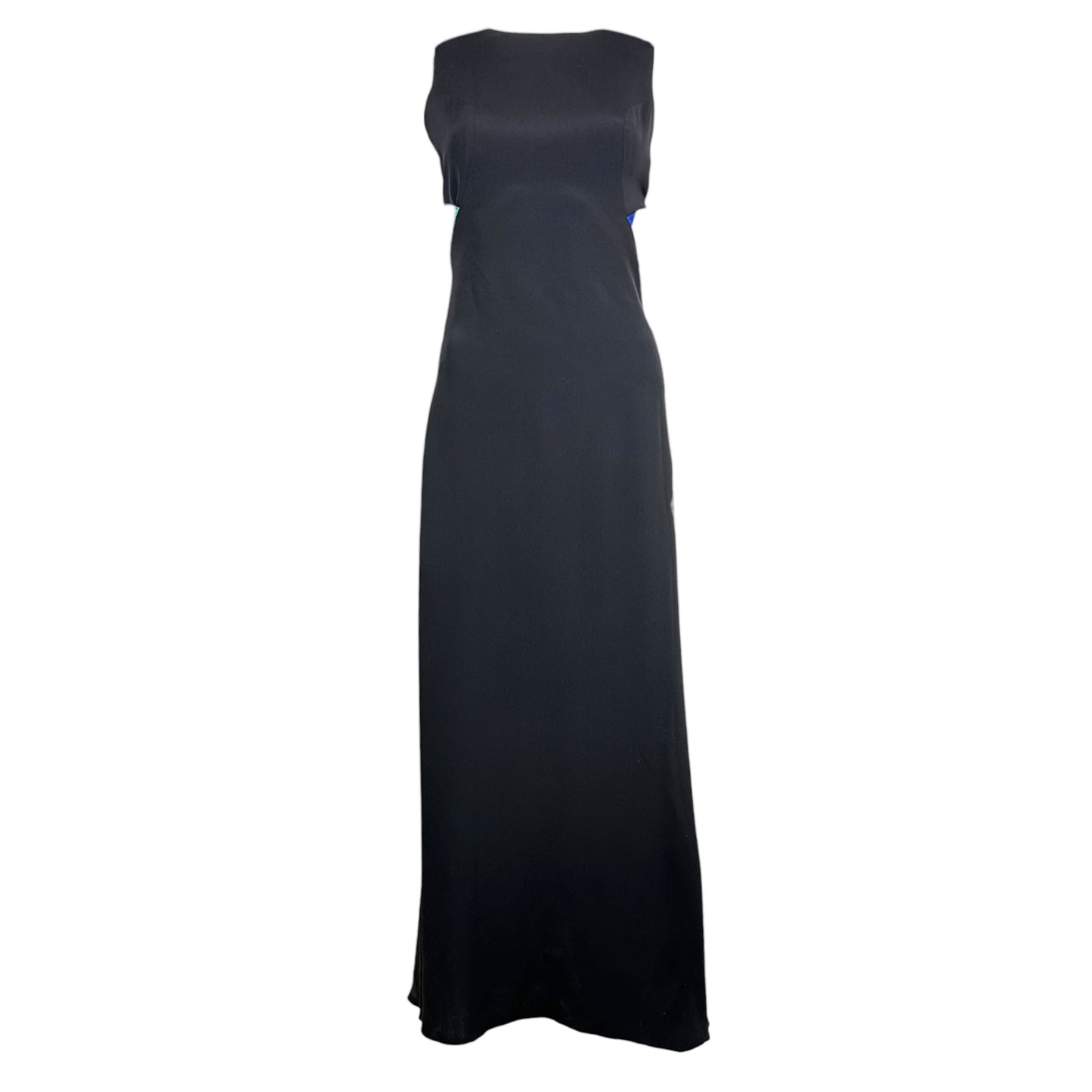 Emilio Pucci Black Maxi Dress Multicolor Silk Tie-Back