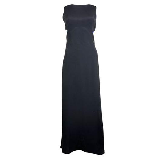 Emilio Pucci Black Maxi Dress Multicolor Silk Tie-Back