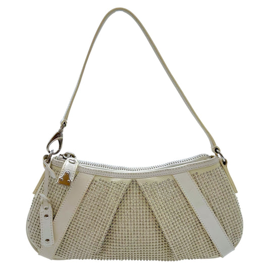 Burberry White Leather Silver Studded Shoulder Bag - Outfit Repeater