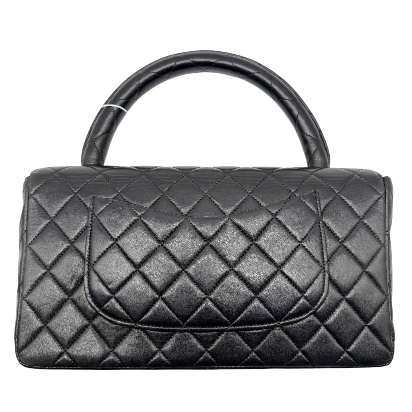 Chanel Black Matelasse Lambskin Top Handle Kelly Flap Bag 1994-96