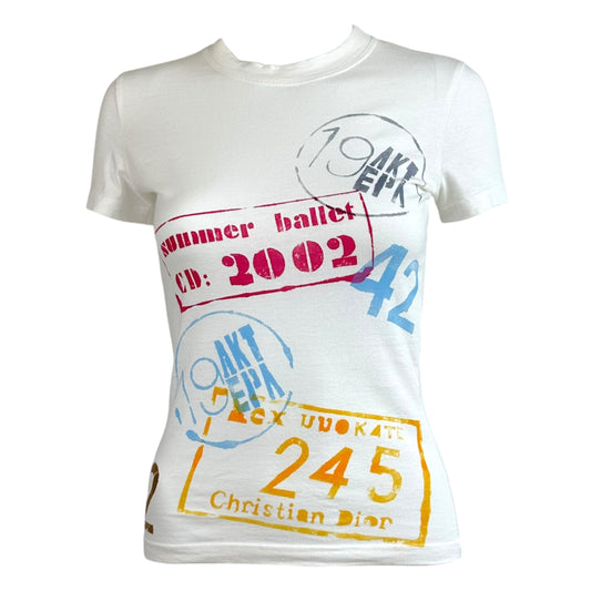 Christian Dior Multicolor License Plate Logo T-Shirt