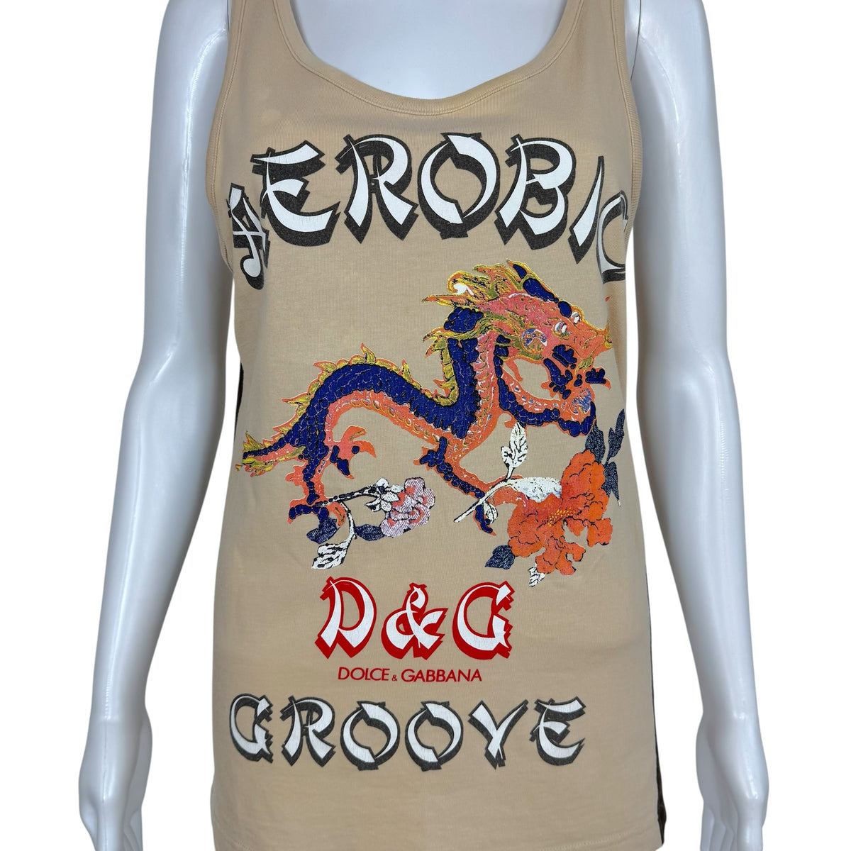 Dolce & Gabbana Graphic Tank Beige Relaxed Fit