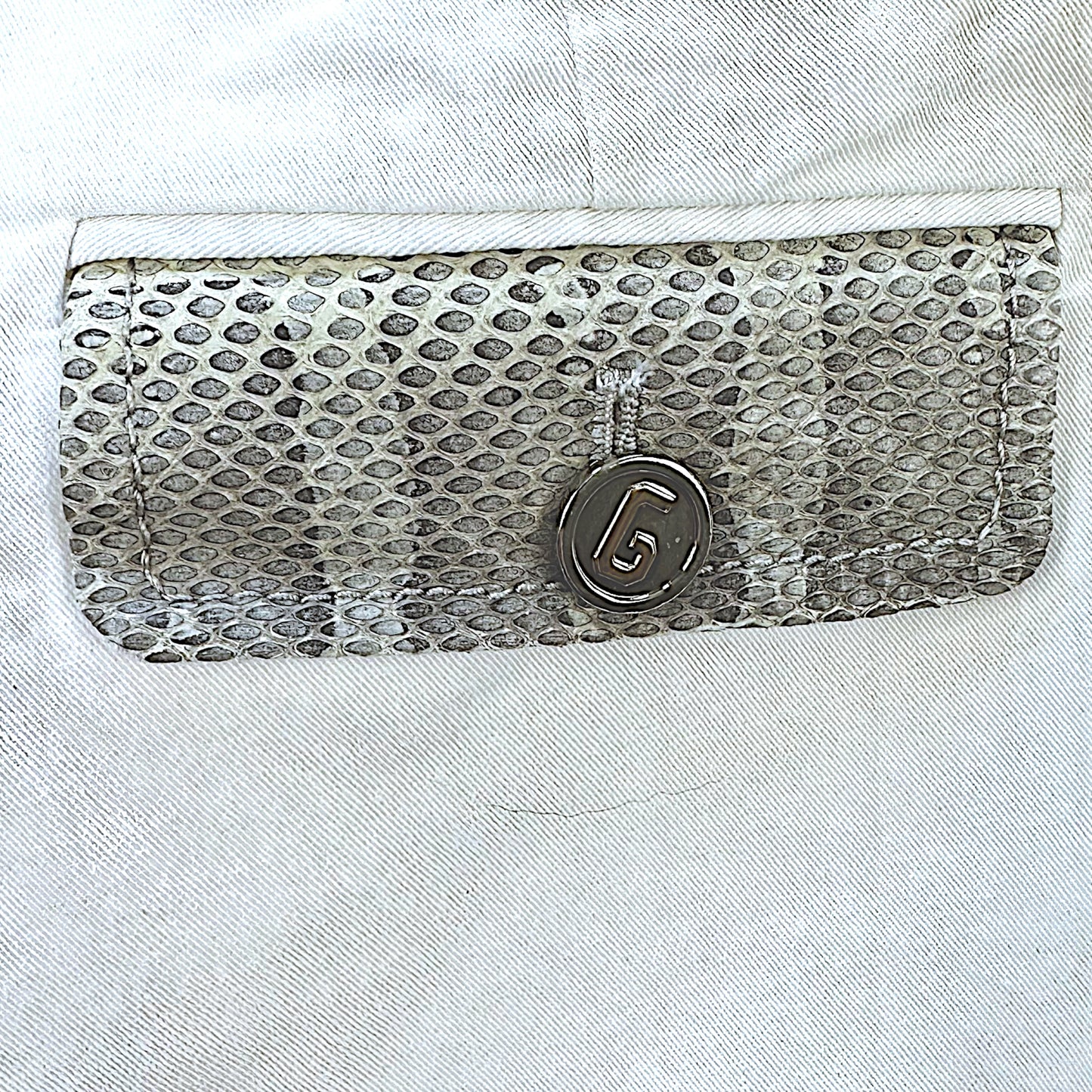 Dolce & Gabbana Snakeskin Trim White Pants