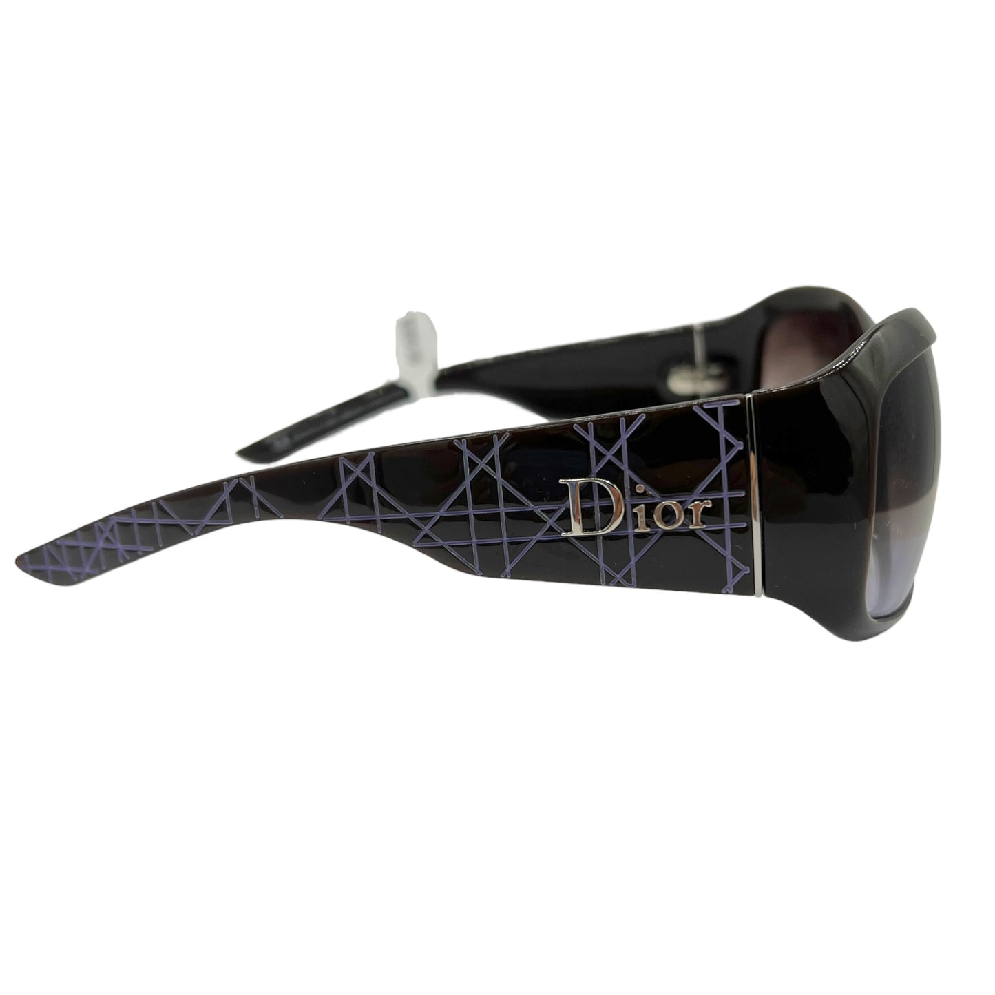 Christian Dior Brown & Purple Cannage Shield Sunglasses w/ Case