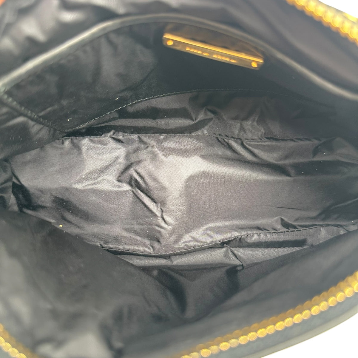Miu Miu Black Lambskin Gold Studded Pouch Clutch Bag